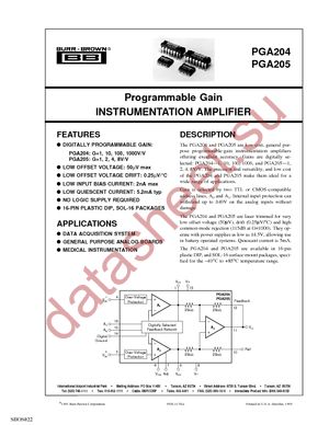 PGA205BPG4 datasheet  